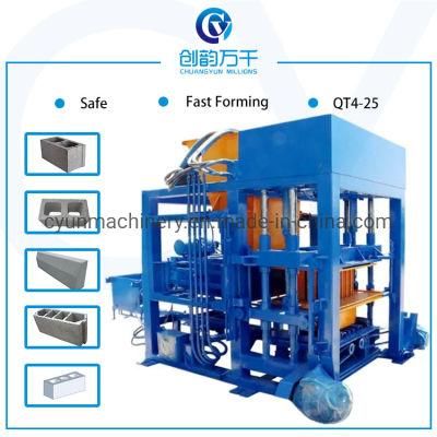 Qtj4-25 Automatic Concrete Hollow Block Machine with High Density