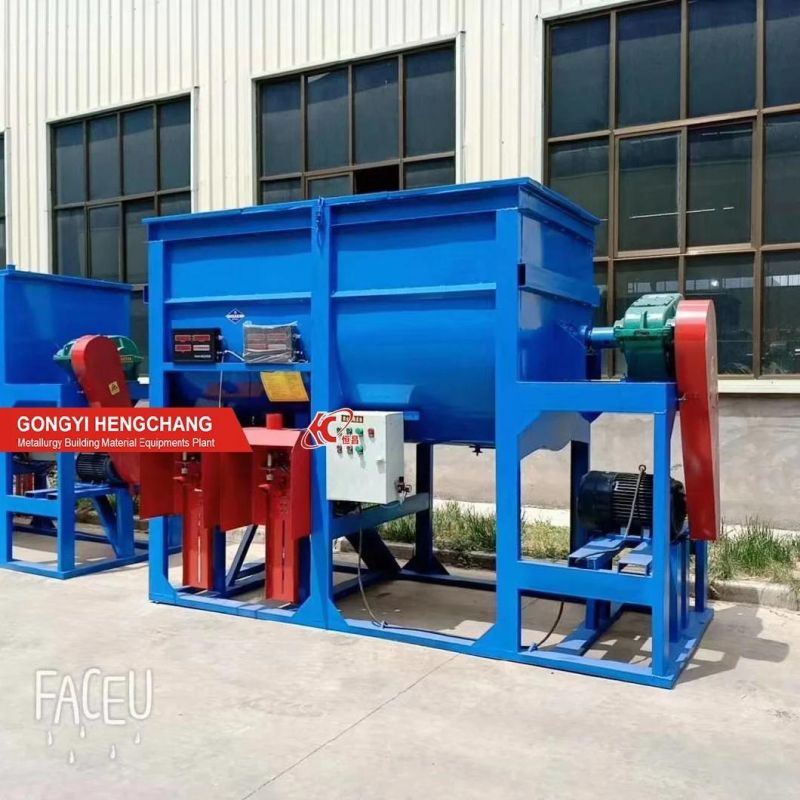 Factory Customization 5.5kw Simple Dry Mortar Wall Putty Grinding Mixing Machine Production Line Dry Mortar Mini Lime Powder Chemical Fertilizer Ribbon Mixer