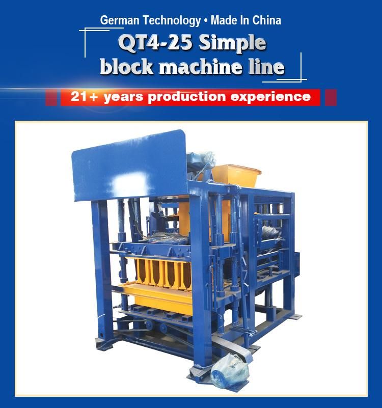 German Technology Full Automatic Duyue Qt4-25 Cement Block Making Machine Concrete Block/Paver