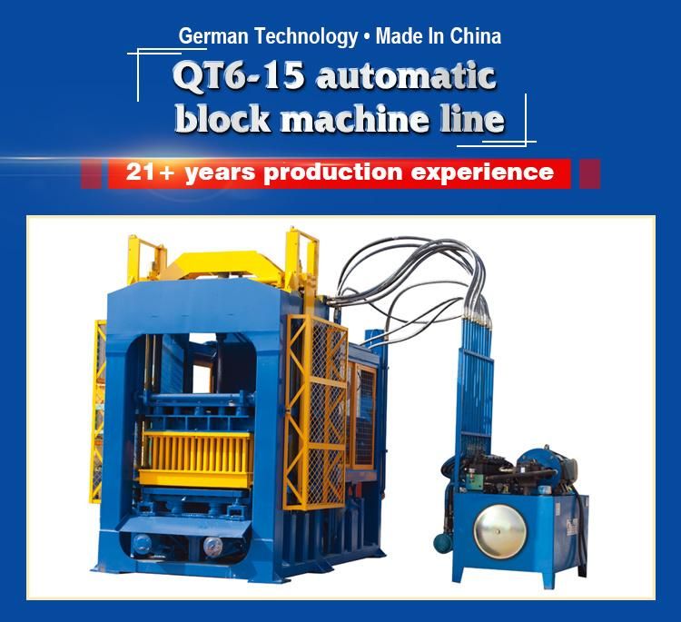 New Type Qt6-15 Automatic Concrete Cement Block Machine Brick Machine with Good Price