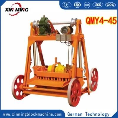 Qmy4-45 Movable Concrete Building Block Making Machine for 9inch6inch4inch Hollow Blocks and Solid Bricks