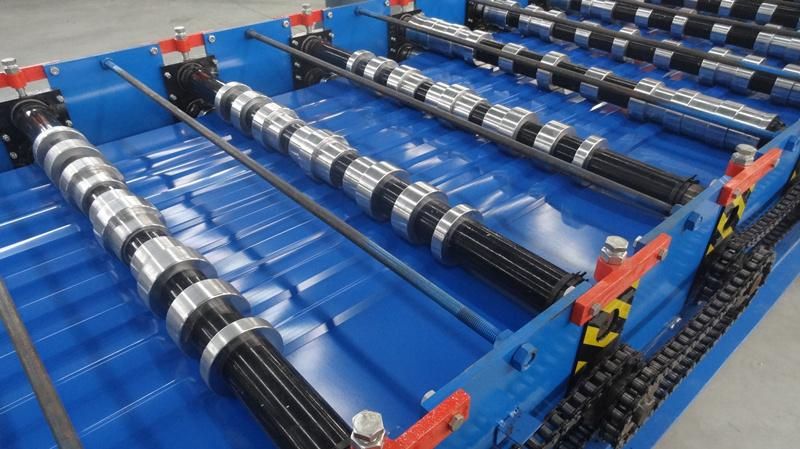 Hydraulic Press Colored Steel Coil Roof Tile Roll Forming Machine