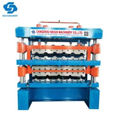 Three Layer Roof Tile Sheet Roll Forming Machine Triple Deck Roofing Tiles Making Machinery