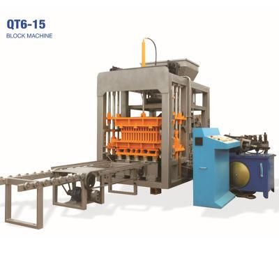 Qt6-15 Fully Automatic Hydraulic Cement Concrete Hollow Paving Block/ Brick Making Machine Price