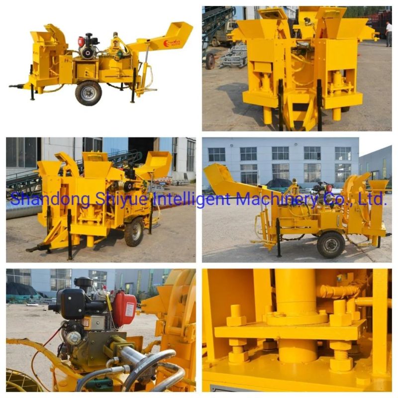 Hydraform Clay Soil Interlocking Ecological Brick Block Moulding Machine with Diesel Motor