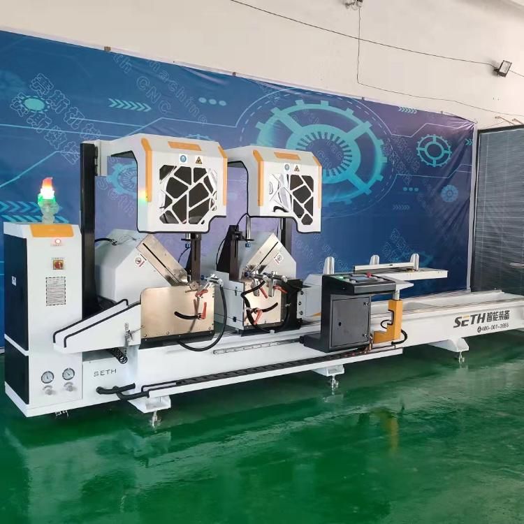 Window Machine Heavy Duty CNC Double Head Cutting Saw for Aluminum UPVC Profile