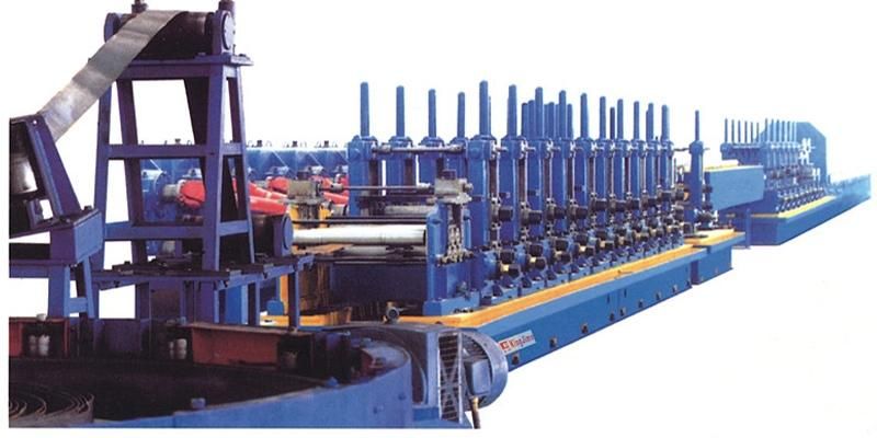 High Frequency Welded Metal Pipe Mill Line with Sheet Decoil Straighten Machinery