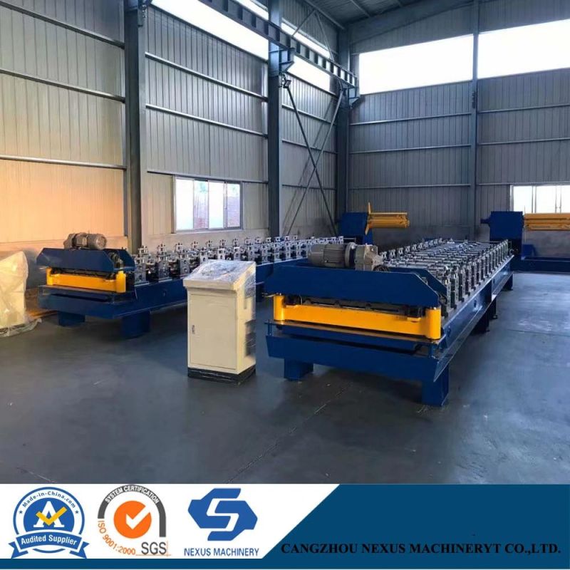 Aluminum Roofing Sheet Roll Forming Machine Double Layer Metal Tile Making Machine in China