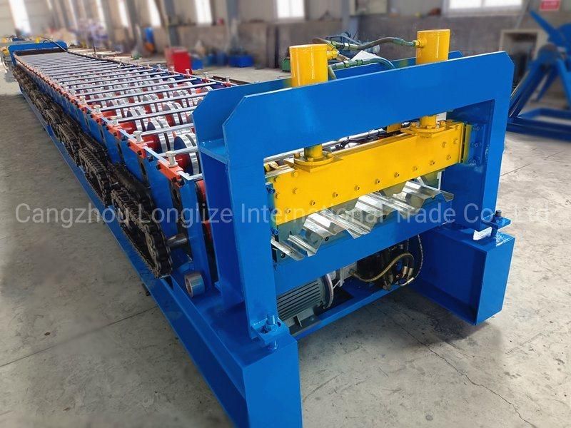 750 Cold Metal Deck Panel Sheet Galvanized Steel Floor Decking Roll Forming Machine