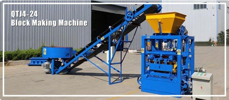 Semi Auto Qt4-24 Interlocking Cement Concrete Hollow Block Machine