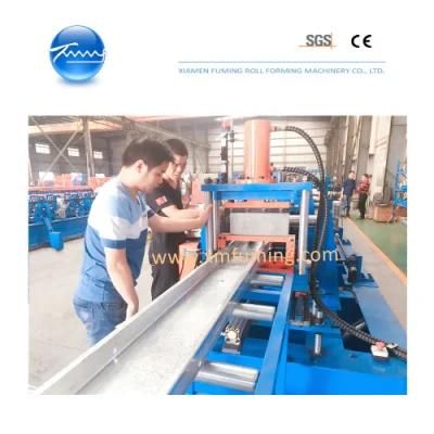 China Container CE Approved Xiamen Corrugated Roof Sheet Forming Rollformer CZ Purlin Machine