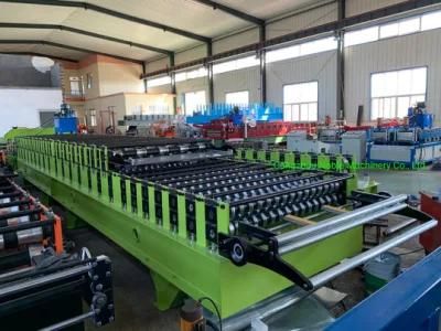 2021 High Quality 1100 Glazed Roof Tile Roll Forming Machine Step Tile Roofing Sheet Forming Machinery