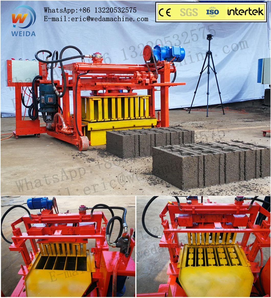 Manufacturer Supply Qt4-28 Small Egg Laying Mobile Sand Fly Ash Hollow Paving Curbstone Solid Cement Concrete Brick Making Machine with Block Mould for House