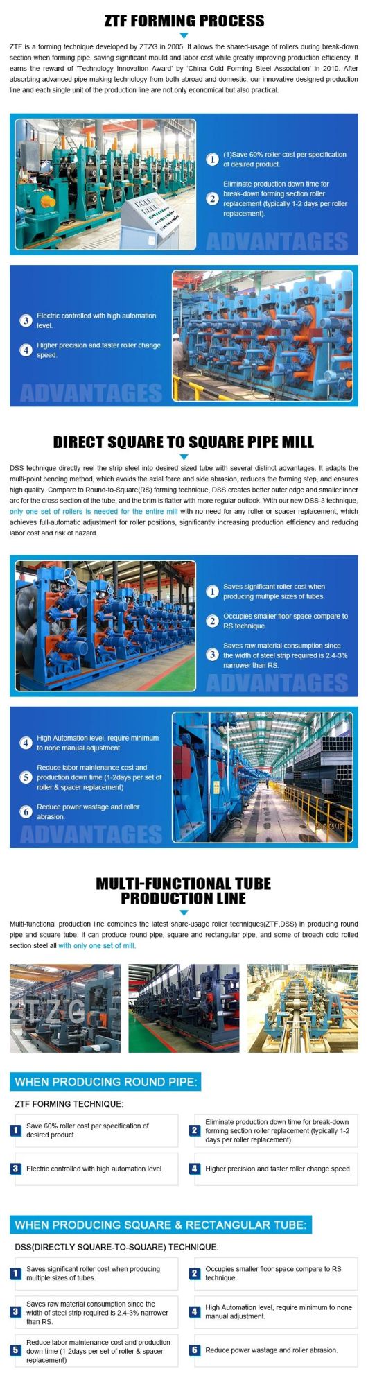 Quality Frequency Automatic Stainless Steel Round Square Pipe Tube Rolling Welded Making Machine Mill Production Line