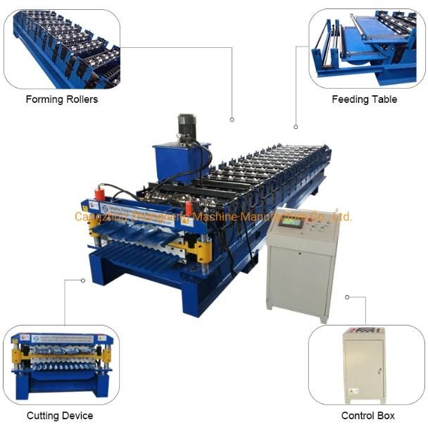 Galvanized Roofing Sheet Metal Roof Tile Corrugating Roll Forming Machine