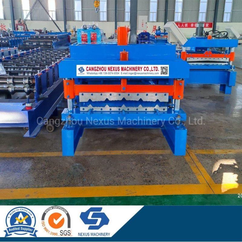 Steel Trapezoidal Tile Sheet Roll Forming Machine Metal Glazed Step Tiles Roof Making Machinery