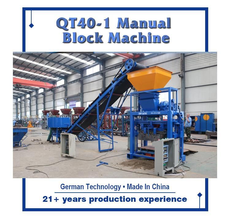 Qt40-1 Imple Manual Concrete Interlocking Brick Making Machine Prices