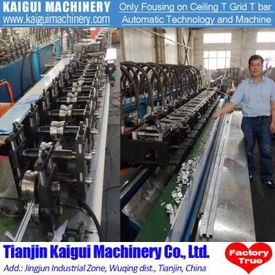 High Accuracy T Grid Roll Forming Machine with Automatic Punching and Cutting