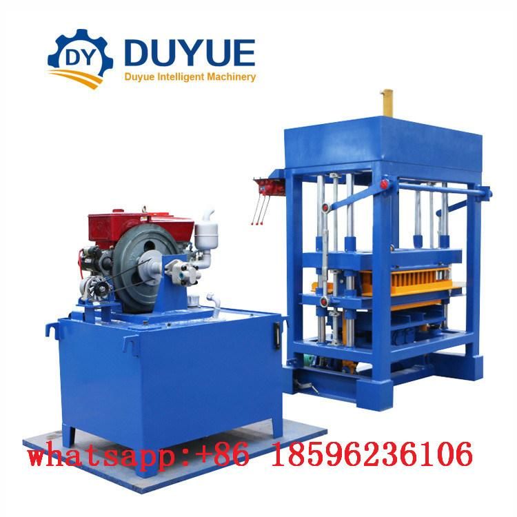 Diesel Engine Qt4-30 Hydraulic Concrete Hollow Brick / Block Making Machine Without Electricity in Africa