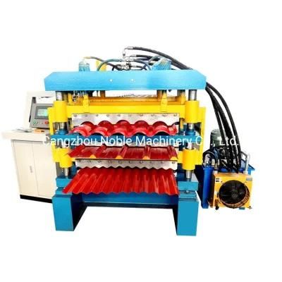 Automatic Double Layer Design Profile Galvanized Metal Steel Roofing Sheet Wall Panel Cold Roll Forming Tile Making Machine for African Market