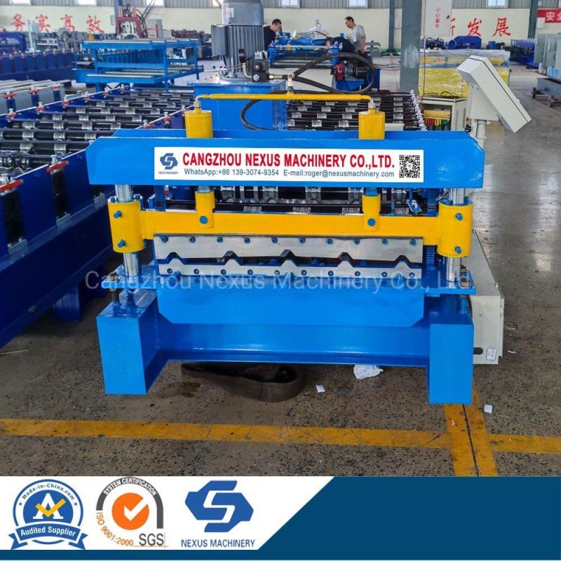 Iron Sheet Roof Trapezoidal Roll Forming Machine with Motor Cutting