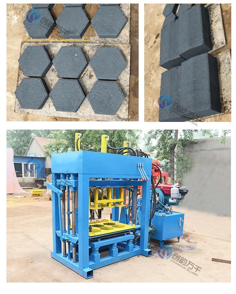 High Efficiency Qt4-30 Diesel Engine Brick Machine Ganar Brick Making Machine