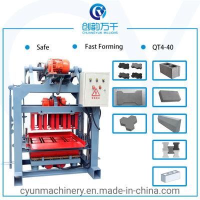 Small Manual Concrete Cement Block Making Machine Paver Block Machine Price (QTJ4-40)