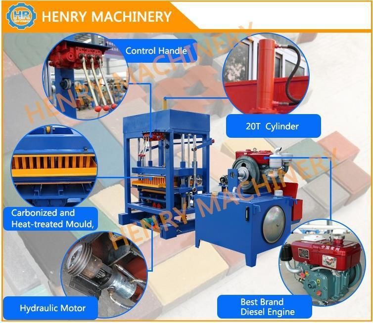 Qtj4-30 Diesel Concrete Solid Brick Making Machine