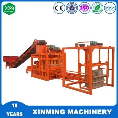 New Design Qt4-25 Brick Machine with Concrete Mixer Block Making