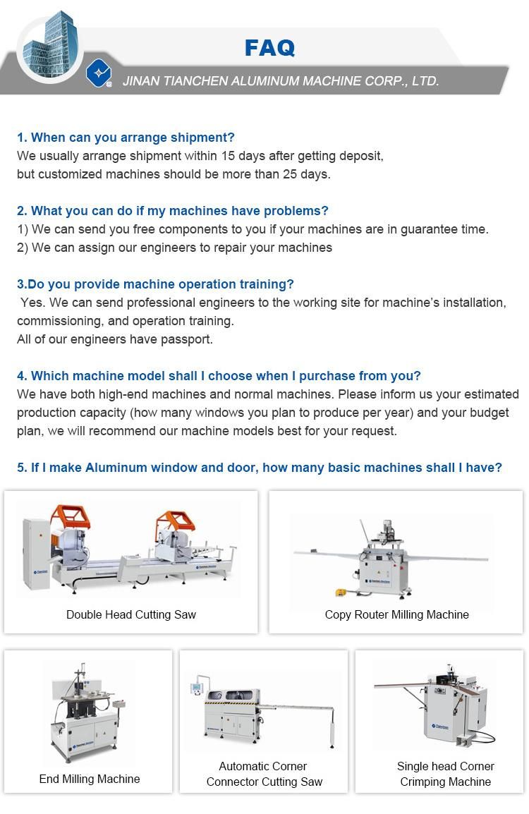 New Type Machine CNC Aluminum Window Profile Cutting Center