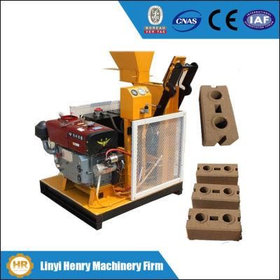 Hr1-25 Diesel Engine Power Soil Clay Cement Interlocking Brick Making Machine