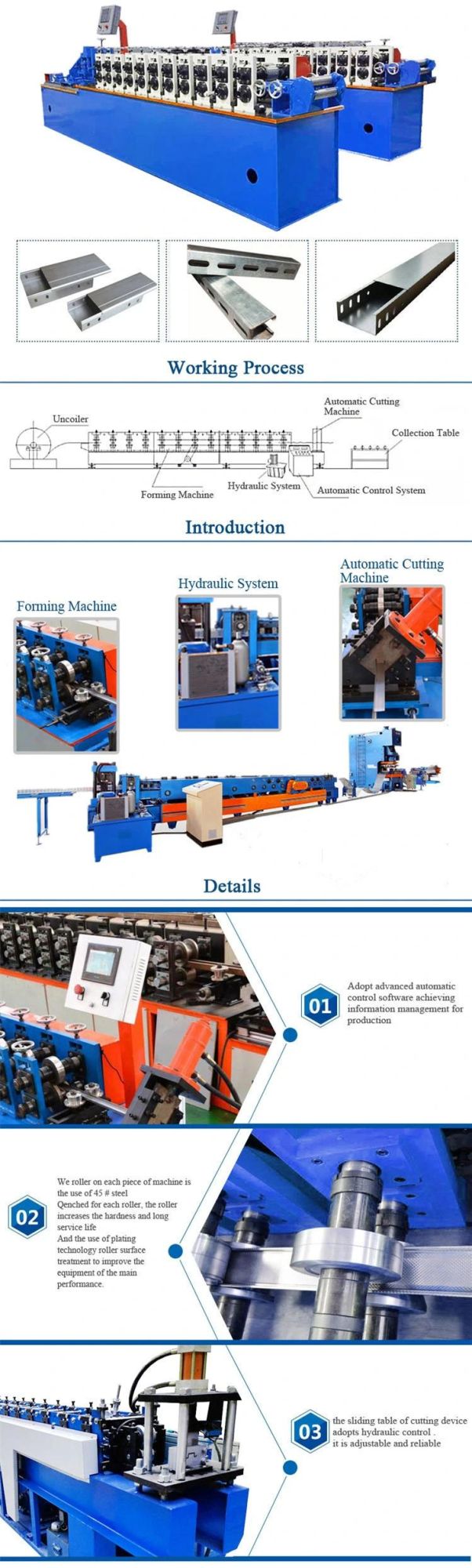 Tile Metal Sheet Cable Tray Cold Roll Forming Making Machine Production Line
