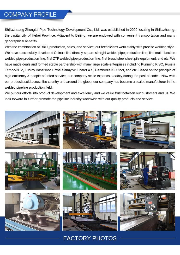 New Technology Ztf Direct to Square Roller Saving High Frequency Iron Carbon Steel Pipe Making Machine ERW Tube Mill