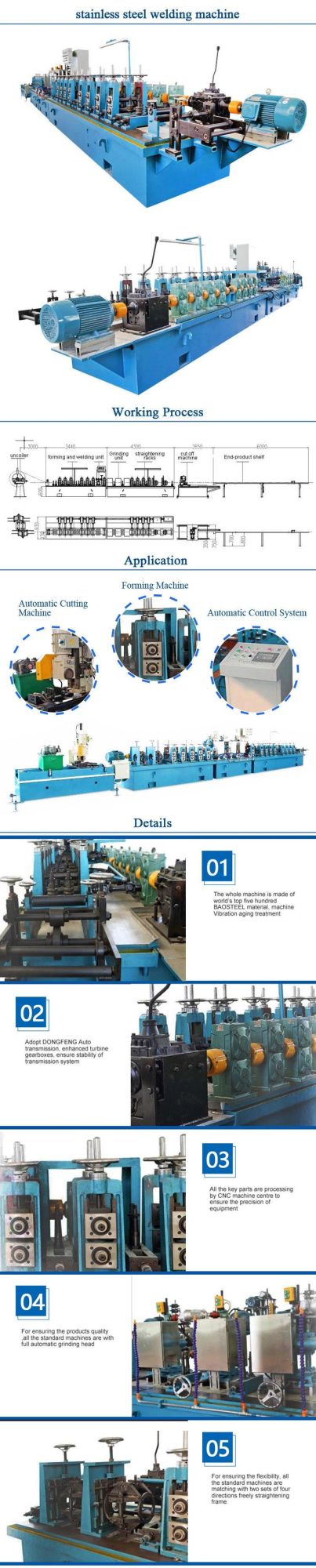 Auto Line PLC Control Stainless Steel Pipe Making Machine