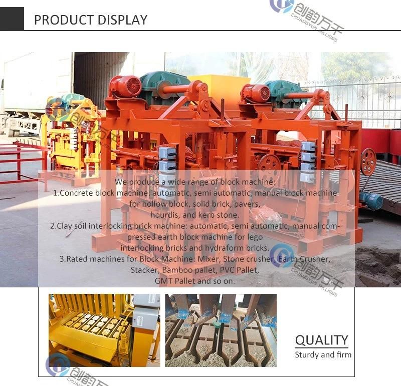 Cheap Staionary Manual Concrete Hollow Block and Solid Pavers Making Machine in Nigeria (QTJ4-40)