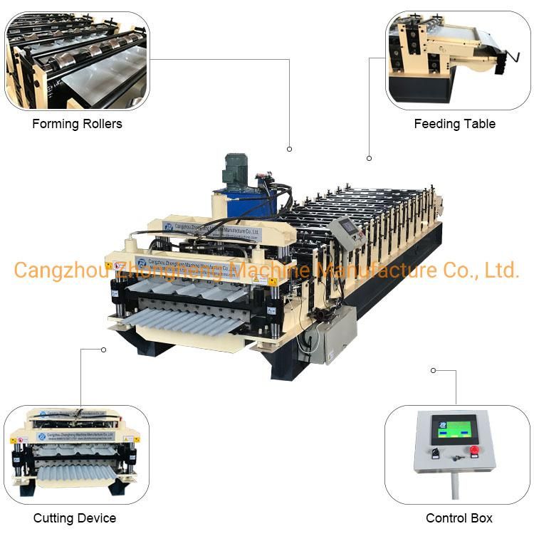 PLC Control Color Cold Steel Glazed Roof Tile Roll Forming Machine Step Tile Forming Machinery with Good Price