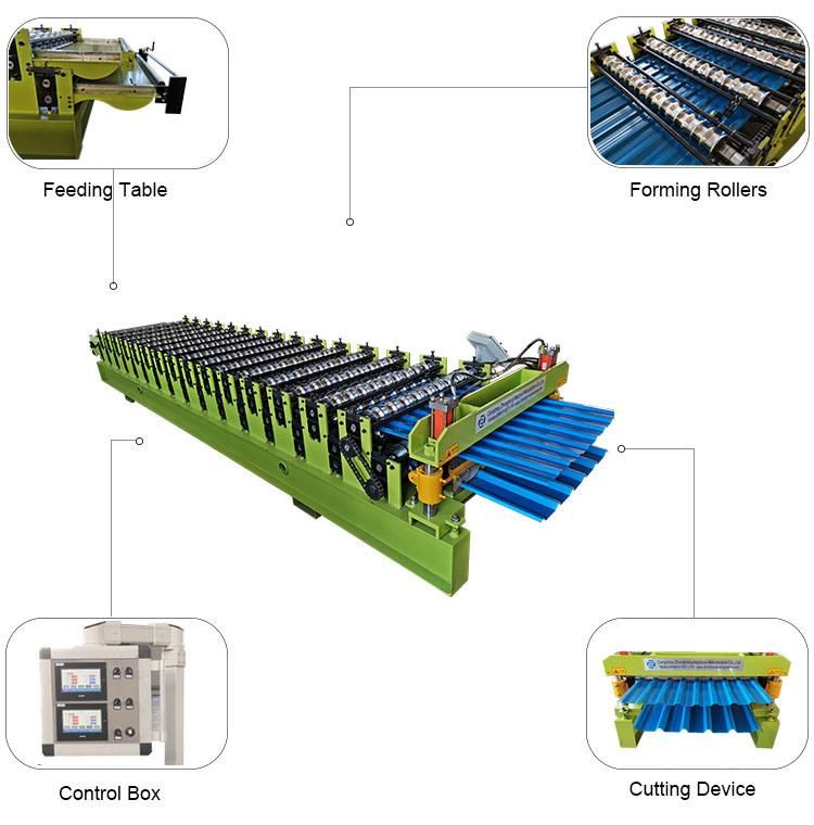 Direct Factory Automatic Trapezoidal Roofing Sheet Rib Type Plate Ibr Box Profile Roof Tile Panel Making Roll Forming Machine Machinery Production Line