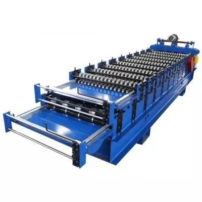 Colored Aluminum and Galvanized Coils Metal Double Deck Layer Two Profiles Ibr Trapezoidal Corrugated Iron Roof Sheets Roll Forming Machines