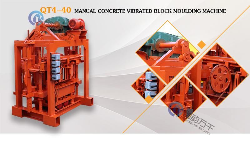 Qtj4-40 Electric Cement Brick Machinery for Manual Concrete Paving Block Making Machine