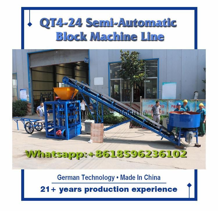 Qt4-24 Semi-Automatic Block Machine, Hollow Block Making Machine, Small Block Making Machine, Concrete Block Making Machine for Sale