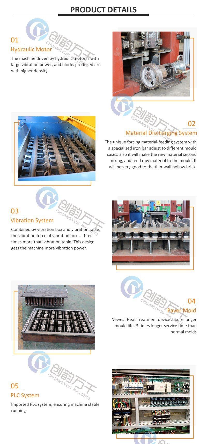 Qt 4-15 Hydraulic Hollow Color Surface Pavement Cement Brick Block Machine