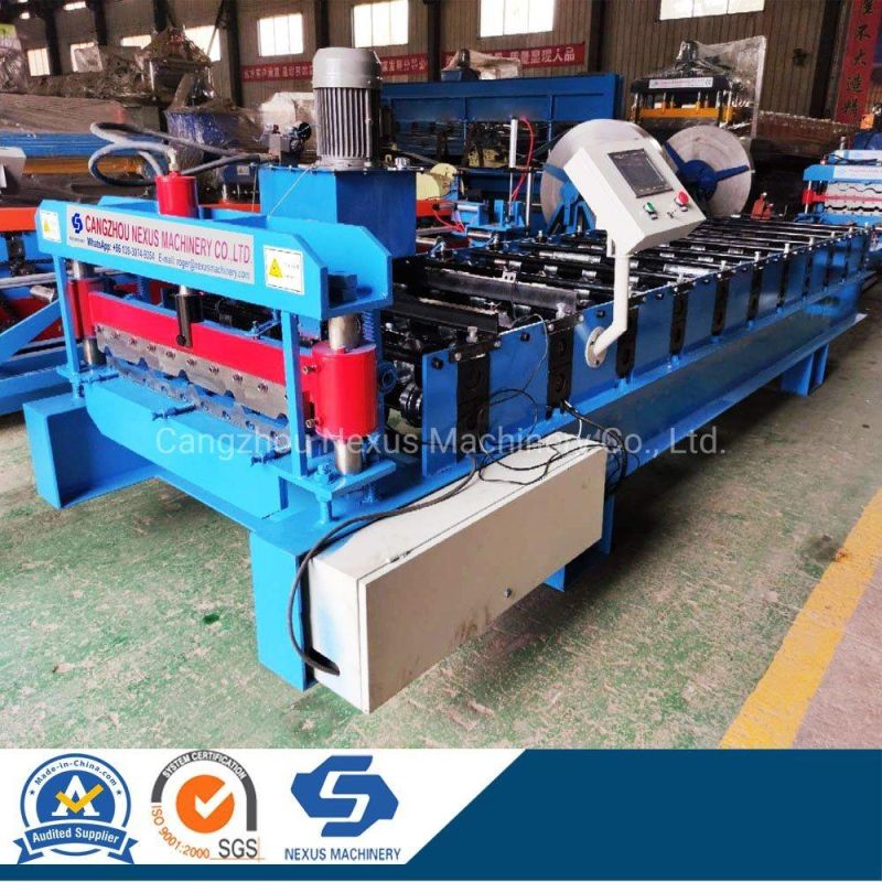 China Trapezoidal Metal Roof Sheets Roll Forming Machine Manufacturer