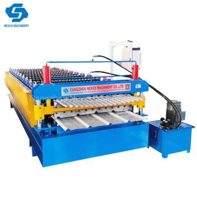 Steel Trapezoidal Roofing Sheet Roll Forming Machine Double Layer Corrugated Sheets Machinery