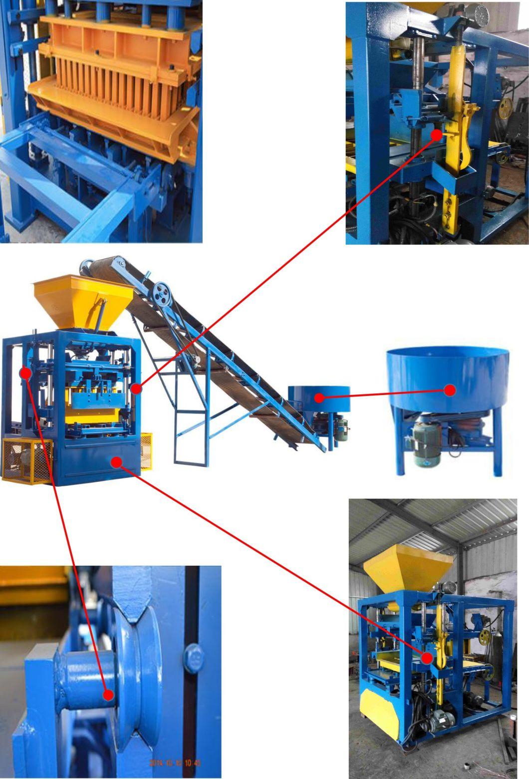 Qt4-24 Semi-Automatic Concrete Hollow Solid Block Machinery Small Brick Making Machine Easy Maintenance with Lower Price in India