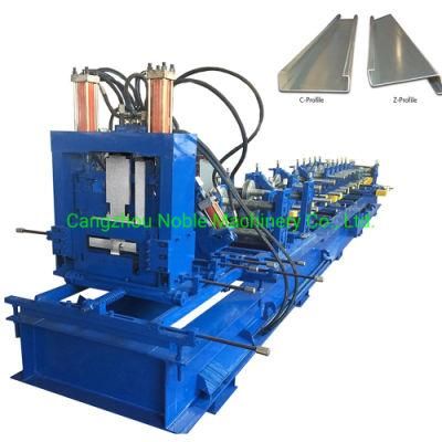 Cheap Factory Price Full Automatic Adjustment Changeable CZ Purlin Steel Cold Roll Forming Machine with PLC