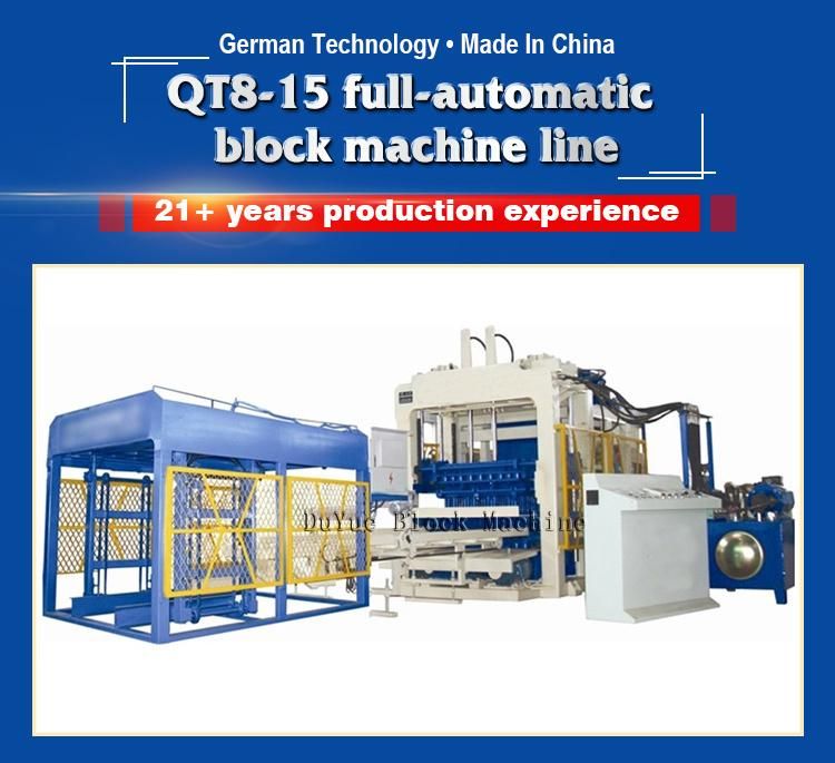 Qt8-15 Fully Automatic Hydraulic Concrete Cement Building Hollow Paving Paver Brick and Block Making Machine Construction Machinery Price