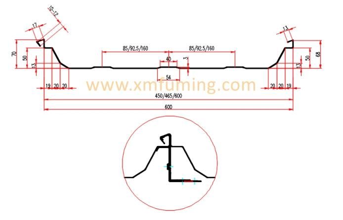 Roll Forming Machine for Yx70-450/465/600 Lockseam Profile