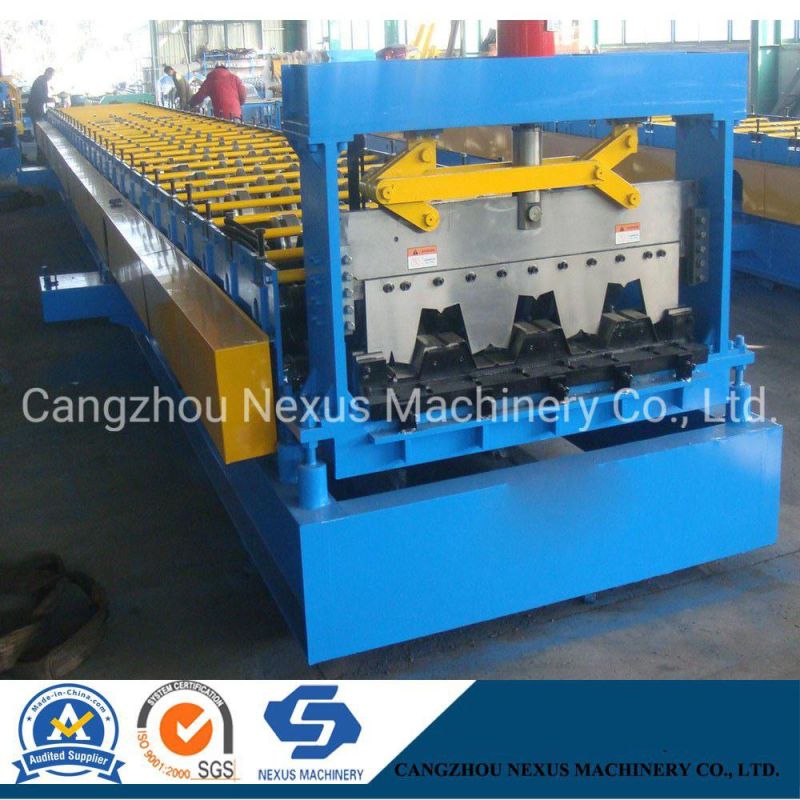 High Quality Low Cost Automatic Floor Decking Tile Panel Cutting Roll Forming Machine Manufacturer