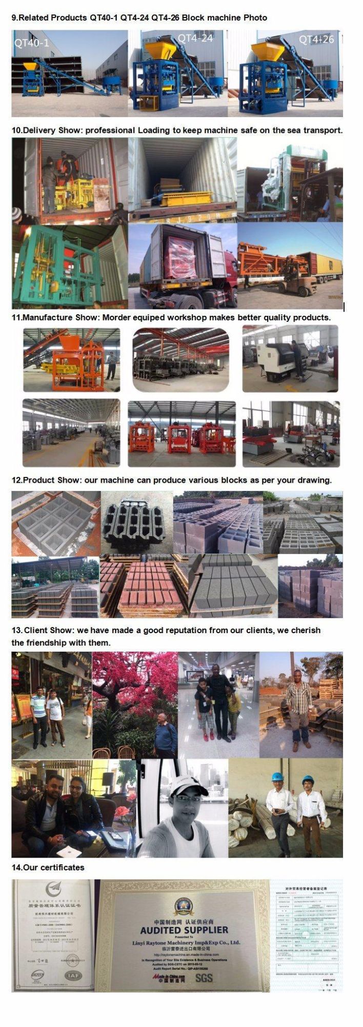 Semi Automatic Block Machine Concrete Brick Machine for Sale