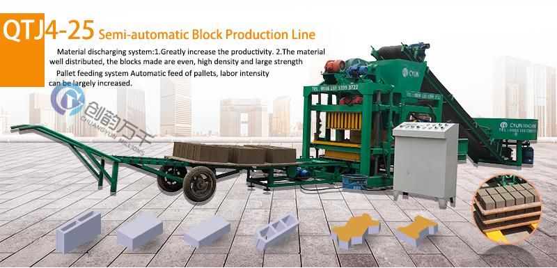 Qtj4-25 Automatic Cement Brick Concrete Hollow Block Making Machine Price